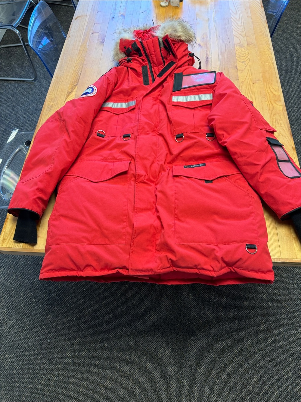 Canada Goose Men’s Bright Red Arctic-Ready Puffer Parka